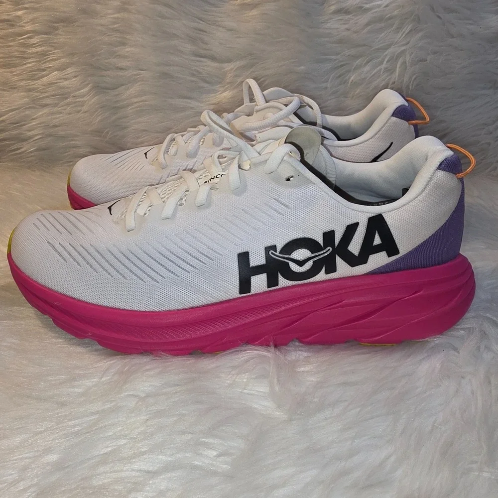 HOKA Rincon 3 Running Shoes Women's 9.5 B Blanc De Blanc Eggnog 1119396 - Picture 2 of 8
